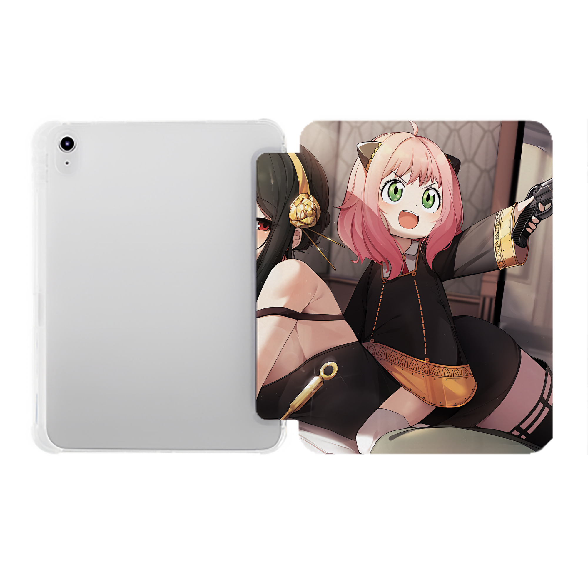 （画像用） SPY×FAMILY间谍家家酒 IPad ケース ペン収納付き 三つ折りスタンド PUレザー×シリコン 対応機種9.5/10.5/10.9インチ